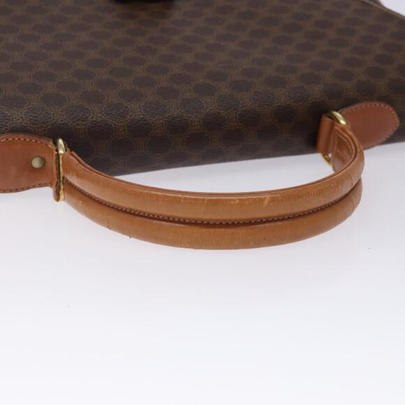 CELINE Macadam Canvas Hand Bag Pvc Leather Brown Gold - Picture 7 of 13